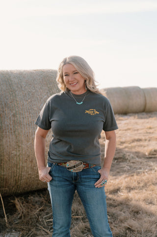 Living On Farmer Time Graphic Tee in Pepper