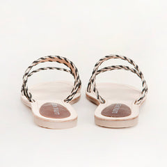 Loyal West Mesa Wanderer Sandals - Black And White Cowhide