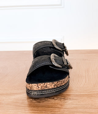 Morgana Western Sandal in Black