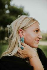 Turquoise Cluster Stud Earrings