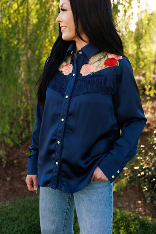 Dark Navy Button Up