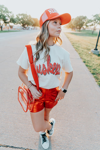 Nebraska White Tee