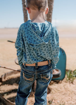 Diesel Drip in Blue Kids Performance Hoodie