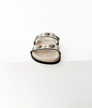 Briallen Western Studded Pearl Sandal in Cream