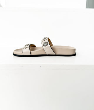 Briallen Western Studded Pearl Sandal in Cream