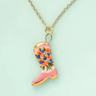 Floral Boot Necklace