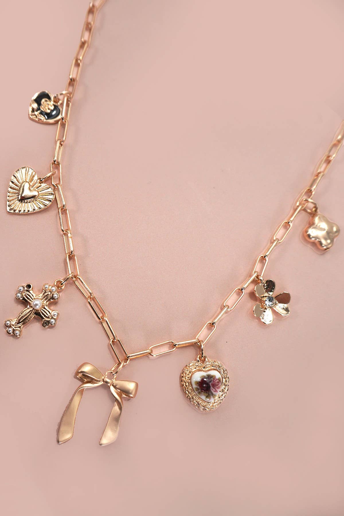 Charm Necklace Bow