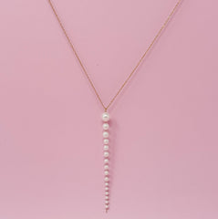 Gradiant Long Pearl Drop Necklace