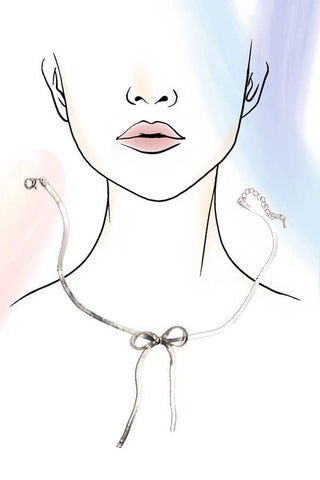 Snake Chain Bow Necklace