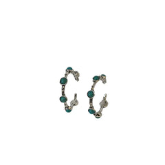 Gold Hoop Earring with Turquoise Accents