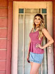 Berry Smocked Tank BiBi