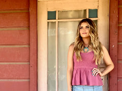 Berry Smocked Tank BiBi