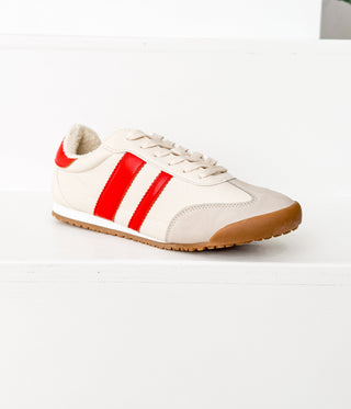 Madrid Sneaker in Beige/Red